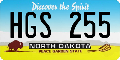 ND license plate HGS255
