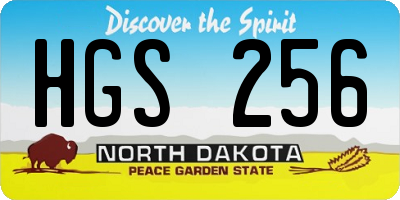 ND license plate HGS256