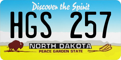 ND license plate HGS257