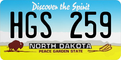 ND license plate HGS259