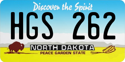 ND license plate HGS262