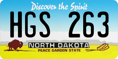 ND license plate HGS263
