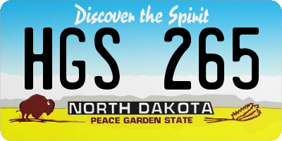 ND license plate HGS265