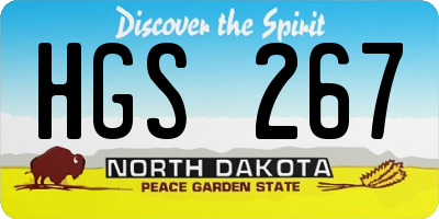 ND license plate HGS267