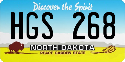 ND license plate HGS268