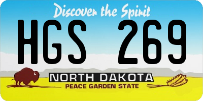 ND license plate HGS269