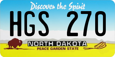 ND license plate HGS270
