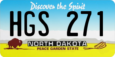 ND license plate HGS271