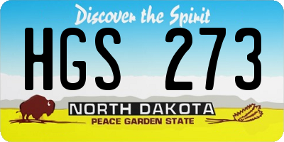 ND license plate HGS273