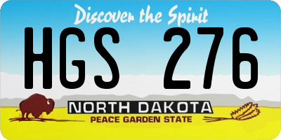 ND license plate HGS276
