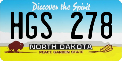 ND license plate HGS278
