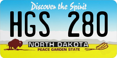 ND license plate HGS280