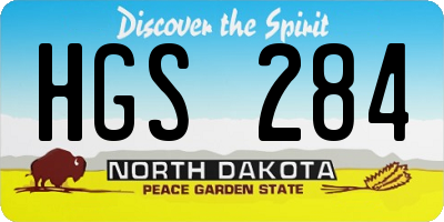ND license plate HGS284