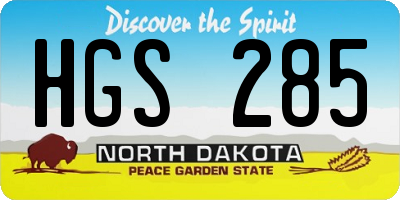 ND license plate HGS285