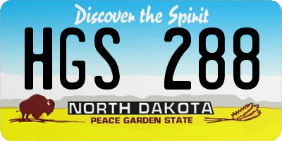 ND license plate HGS288