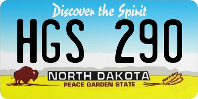 ND license plate HGS290