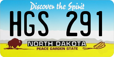 ND license plate HGS291