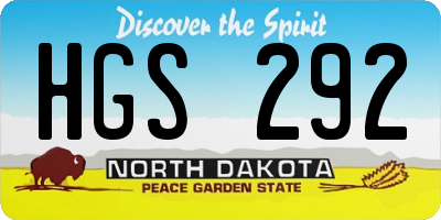 ND license plate HGS292