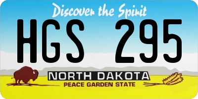ND license plate HGS295