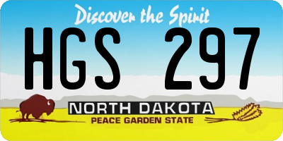 ND license plate HGS297