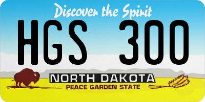 ND license plate HGS300