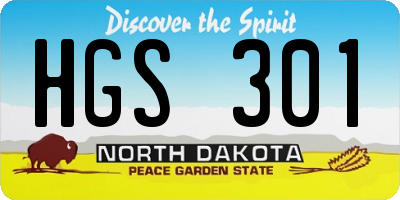 ND license plate HGS301
