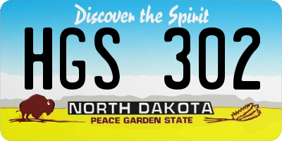 ND license plate HGS302