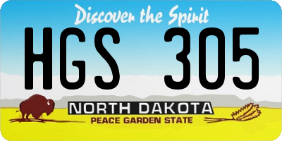 ND license plate HGS305