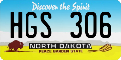 ND license plate HGS306