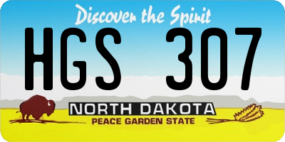 ND license plate HGS307