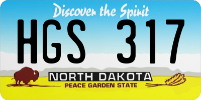 ND license plate HGS317