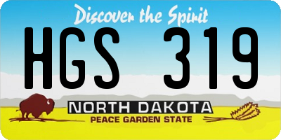 ND license plate HGS319
