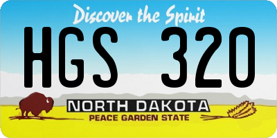 ND license plate HGS320