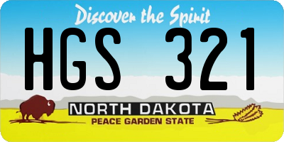 ND license plate HGS321