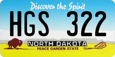 ND license plate HGS322