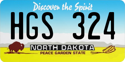ND license plate HGS324