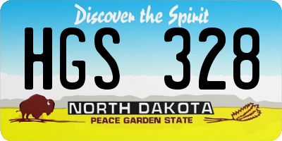 ND license plate HGS328