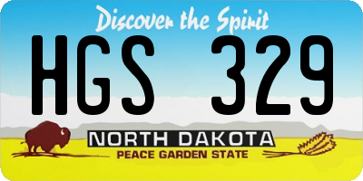 ND license plate HGS329