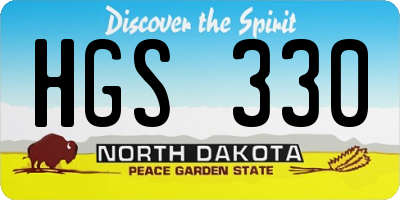 ND license plate HGS330