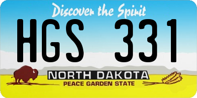 ND license plate HGS331