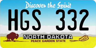 ND license plate HGS332