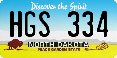 ND license plate HGS334