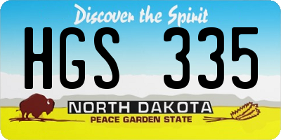ND license plate HGS335