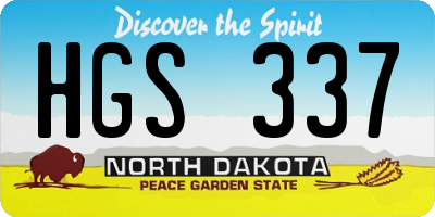 ND license plate HGS337