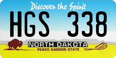 ND license plate HGS338