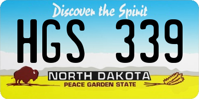 ND license plate HGS339