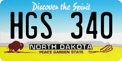 ND license plate HGS340