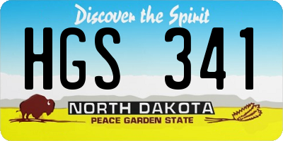 ND license plate HGS341