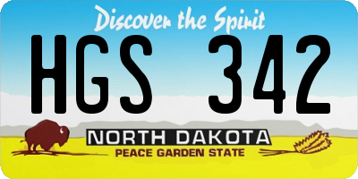 ND license plate HGS342