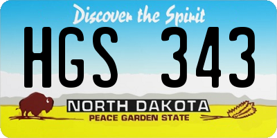 ND license plate HGS343